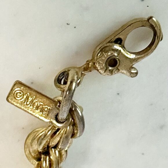 Vintage Monet Gold Tone Twisted Woven Rope Chain Necklace Signed‎ 20” Shiny - Picture 7 of 9